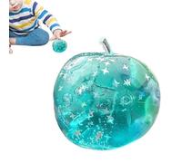 Squeeze Stress Ball - Translucent Pinch Fruit Dough with Built-in Glitter Sea Theme, Cute Silicone Fidget Toy for Stress Relief, Sensory Hand Exercise Ball for Kids Adults Students Work