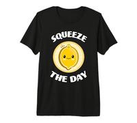 Squeeze The Day Cute Adorable Kawaii Lemon Food Juego de Palabras Camiseta Premium