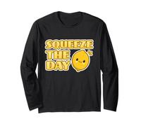 Squeeze The Day Cute Adorable Kawaii Lemon Food Juego de Palabras Manga Larga