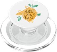Squeeze The Day - Diseño artístico de fruta de limón - Aprovecha el día PopSockets PopGrip para MagSafe