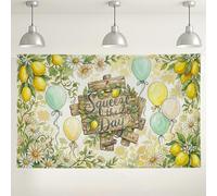 Squeeze the Day - Fondo floral de limón, decoraciones rústicas vintage para fiestas, fondo de fotografía para interiores y exteriores, amarillo y verde, para celebraciones, 180 x 109 cm
