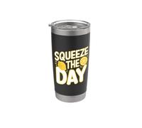 Squeeze The Day Funny Lemon Vaso térmico de acero inoxidable de doble pared