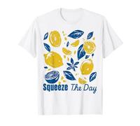 Squeeze The Day, limón, cítricos, Retro, Motivacional para el Verano Camiseta