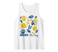 Squeeze The Day, limón, cítricos, Retro, Motivacional para el Verano Camiseta sin Mangas