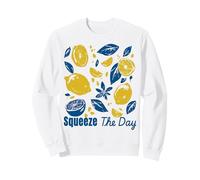 Squeeze The Day, limón, cítricos, Retro, Motivacional para el Verano Sudadera