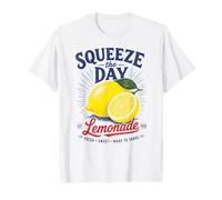 Squeeze The Day Retro Limonada Limón Verano Fruta Diseño Camiseta