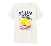 Squeeze The Day Retro Limonada Limón Verano Fruta Diseño Camiseta Premium