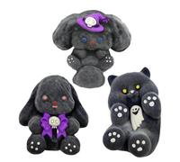 Squeeze Toys, Portable Squeezing Animals, Versatile Calm Dibujos Animados Play, Stress Reliever Boredom Buster, Soft Sensory Fidget Toy for Kids, Adults, Classroom, Travel, Black, Gris