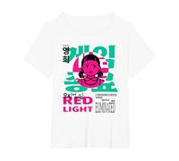 Squid Game Young-Hee Red Light Camiseta, Mujer Tallas Grandes, Blanco, 6XL Grande