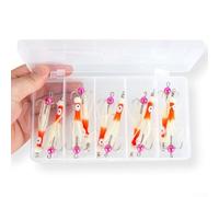 Squid Hooks - Señuelos de pesca de agua salada que brillan en la oscuridad, diseñados para pesca nocturna en barco y aplicaciones (A)