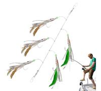 Squid Lere - Horme de cuerdas de calamar colgante, escucha de peinado de grupo realista | Pulpo luminoso Hook Anti-Entanglement 5 ganchos Bionic Cebos, herramientas de tiro de peces artificiales para