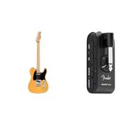 Squier Affinity Series Telecaster, Guitarra Electrica, Kit de Iniciacion, incluido un Mustang Micro Amplifier y una Guitarra Electrica con Maple Fingerboard, Butterscotch Blonde color