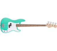 Squier by Fender Debut Collection Precision Bass, Diapasón de Laurel, Golpeador Blanco, Seafoam Green