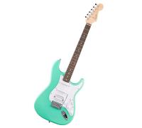 Squier by Fender Debut Stratocaster HSS Guitarra Eléctrica Verde Mar | Guitarra eléctrica para principiantes, lecciones virtuales gratuitas, mástil fácil de tocar, pastillas HSS