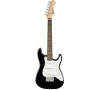 Squier by Fender Mini Stratocaster Guitarra Eléctrica Niños 3/4, Negra | Escala corta, cuerpo pequeño, ideal para niños o para viajar, incluye lecciones virtuales gratuitas
