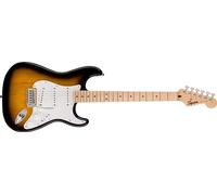 Squier by Fender Sonic Stratocaster Guitarra Eléctrica, Diapasón de Arce, Golpeador Blanco, Sunburst Bicolor, Óptima para Principiantes, Incluye cursos virtuales gratuitos en Fender Play