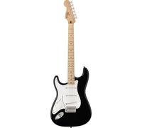 Squier by Fender Sonic Stratocaster Guitarra Eléctrica para Zurdos, Diapasón de Arce, Golpeador Blanco, Negro