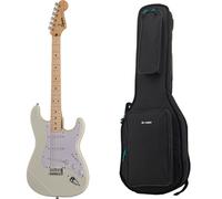 Squier by Fender Sonic Stratocaster HT, Guitarra Eléctrica, Diapasón de Arce, Golpeador Blanco, Blanco Ártico, Incluye cursos virtuales gratuitos en Fender Play