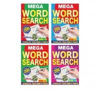 Squiggle - Libro de rompecabezas tamaño A5 para búsqueda de palabras de papel de periódico de 54 g/m², más de 200, 112 hojas, lote de 4