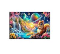 Squirel in Bloom Soltero Squirel Cosmic Waterfall Pintura De Pared Enmarcada Impresión De Office Canvas Resistente A La Decoloración Ahorrador De Espacio Listo Para Colgar 08x12inch(20x30cm)