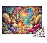 Squirrel Adulto Puzzles 1000 Piezas Material Reciclable Fairy House Puzzle para Adultoos Puzzle Game Props Interesante Juego Familiar Regalo para Mujeres 38x26cm/1000pcs