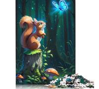 Squirrel and Buttefly Puzzles Imposible,desafío for Adults Entretenimiento Creativo 1000 Piezas Obra De Arte De Juego De para Adultos Y Niños 1000pcs (40x28cm)