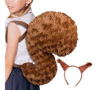 Squirrel Costume Set - Soft Plush Ears, Tail With Headband | Animal Role-Playing Costume For Halloween, Birthday Parties, Masquerade | Kids Dress-Up Set For Classroom Performance And Play, 40x3