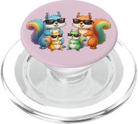 Squirrel Family Sunglasses Graphic Cute Colorful Squirrel PopSockets PopGrip para MagSafe