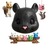 Squirrel Head Feeder,Funny Big Head Hanging Squirrel Feeders，Black | Head Squirrel Feeder,Hanging Outdoor Garden Wildlife Feeder,Weather-Ready,Whimsical Animal Face,for Backyard Patio & Garden