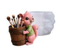 Squirrel Holder Mold, Silicone Organizer Casting Form, Concrete Plaster Craft Mold, Diy Desk Storage Container Maker, for Flower Pot Clay Art Storage Jar Home Decor Handmade Use 4.37*3.11*3.35inch