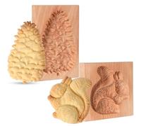 Squirrel moldes de madera para galletas, Moldes 3D para galletas de madera tallada, ardilla, molde para galletas, galletas, chocolate, pasteles, Navidad, Pascua (1)