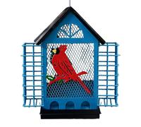 Squirrel Proof Bird Feeder, Double Suet Cage Station, Wild Bird Feeding Solution, Protective Design, Metal Hanging Frame, Secure Access, Garden Feeding Equipment, Yard Balcony Patio Deck
