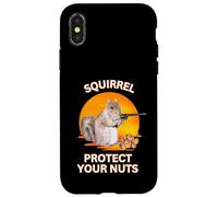 Squirrel Protect Your Nuts divertido amante de las ardillas del atardecer Carcasa para iPhone X/XS
