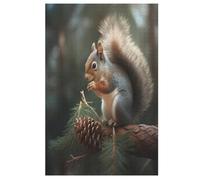 Squirrel Puzzle de madera infantil 1000 piezas - Juego de educación motriz fina y concentración - Puzzles para adultos 78×53cm