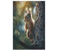 Squirrel Puzzle de madera infantil 1000 piezas - Juego de educación motriz fina y concentración - Puzzles para adultos 78×53cm
