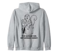 Squirrel Retro Basura Can Not Garbage Cannot Funny Snack Sudadera con Capucha