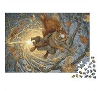 Squirrel Riding A Magic Wand Puzzle De 1000 Piezas Rompecabezas para Adultos Rompecabezas 1000 Piezas para Adultos para Amantes O Amigos Rompecabezas Imposable 52x38cm/1000pcs