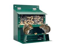 Squirrel Table, Metal House Feeder, Weatherproof Wildlife Decoration, Strong Outdoor Feeding Box, 8.07x6.22x9.06 Inches, for Ducks, Chickens Birds in Garden and Park
