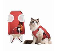 Squirrels Under The Red City Wall - Traje de cirugía para perro, 100 % algodón, transpirable, de cuerpo completo, para perros y gatos con bonitos estampados, mascotas macho y hembra, talla M