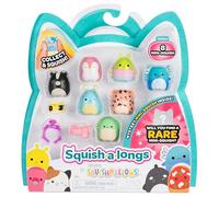 Squish-a-longs Mini-Squish - Paquete de 8 (Onda 3, Estilo 1) - Skunk, Pink Penguin, Blue Axolotl, Accesorios y más