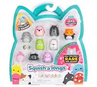 Squish-a-longs Mini-Squish - Paquete de 8 (Onda 3, Estilo 3) - Flamenco Rosa, Griffin, Pulpo, lémur, Cairn Terrier, Llama Verde, manatí y un Misterioso Mini-Squish
