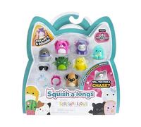 Squish-a-longs Paquete de 8 (estilo 1- W2) - (8) Mini-Squish de 1 pulgada con (2) accesorios, (1) anillo y una guía de coleccionista - Colecciona, intercambia y juega