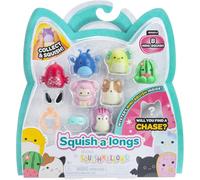 Squish-a-longs Paquete de 8 (Estilo 3- W2) - (8) Mini-Squish de 1 Pulgada con (2) Accesorios, (1) Anillo y una guía de coleccionista - Colecciona, intercambia y Juega