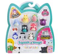 Squish-a-longs Paquete de 8 (Estilo 4- W2) - (8) Mini-Squish de 1 Pulgada con (2) Accesorios, (1) Anillo y una guía de coleccionista - Colecciona, intercambia y Juega