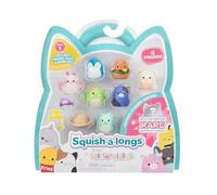 Squish-a-longs SQAL0022 - Paquete de 8 Unidades, Serie 1, Style 1, Contiene 8 x 2,5 cm Mini Squish con 2 Accesorios, 1 x Anillo y 1 x Instrucciones de Recogida para coleccionar, intercambiar y Jugar