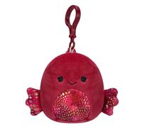 Squishmallows Barella de Peluche con Clip de 3,5 Pulgadas, el pez Betta Frambuesa, SQCP00207