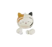 Squishmallows CAM The Cat - Auriculares inalámbricos con Funda de Carga Que Cambia la Cara. Botón de reproducción/Pausa, micrófono Integrado para Llamadas. Rango Bluetooth de 10 Metros, Control de