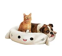 Squishmallows Cama Oficial para Mascotas Gordon Shark de 30 Pulgadas, Cama Grande y ultrasuave Oficial de Felpa para Mascotas, Color Gris