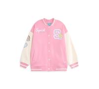 Squishmallows Chaqueta bomber universitaria rosa para niña | Prendas de abrigo de manga larga con gráficos del personaje Squishmallow | Moda urbana informal | Mercancía Squish - 13-14 años