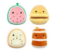 Squishmallows Comida Original de 5 Pulgadas, Paquete de 4 - Kachina Kiwi, Rayen Pancakes, Visconti Lemon Macaron, Wanda Watermelon